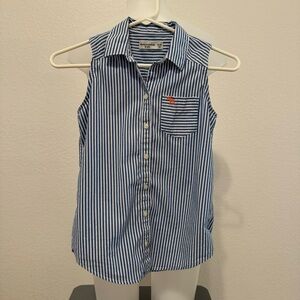 Abercrombie Kids Girls Button down collared tank top blouse size XL 11/12